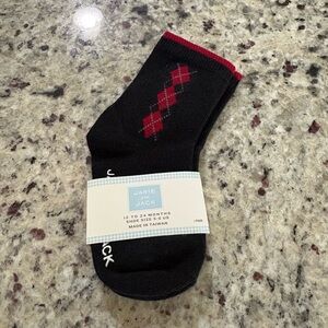 Janie and Jack black and red socks 12-24 months Size 5-6 NWT